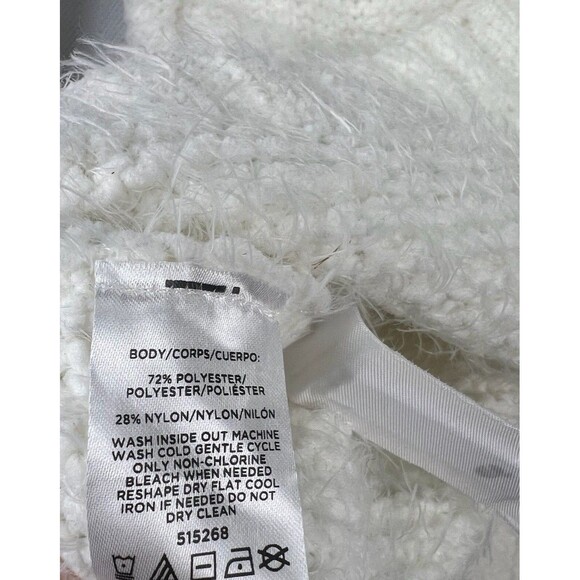 Fuzzy Mock Neck Sweater Lou & Gray White Womens M Soft Comfortcore Minimalist - Picture 4 of 6